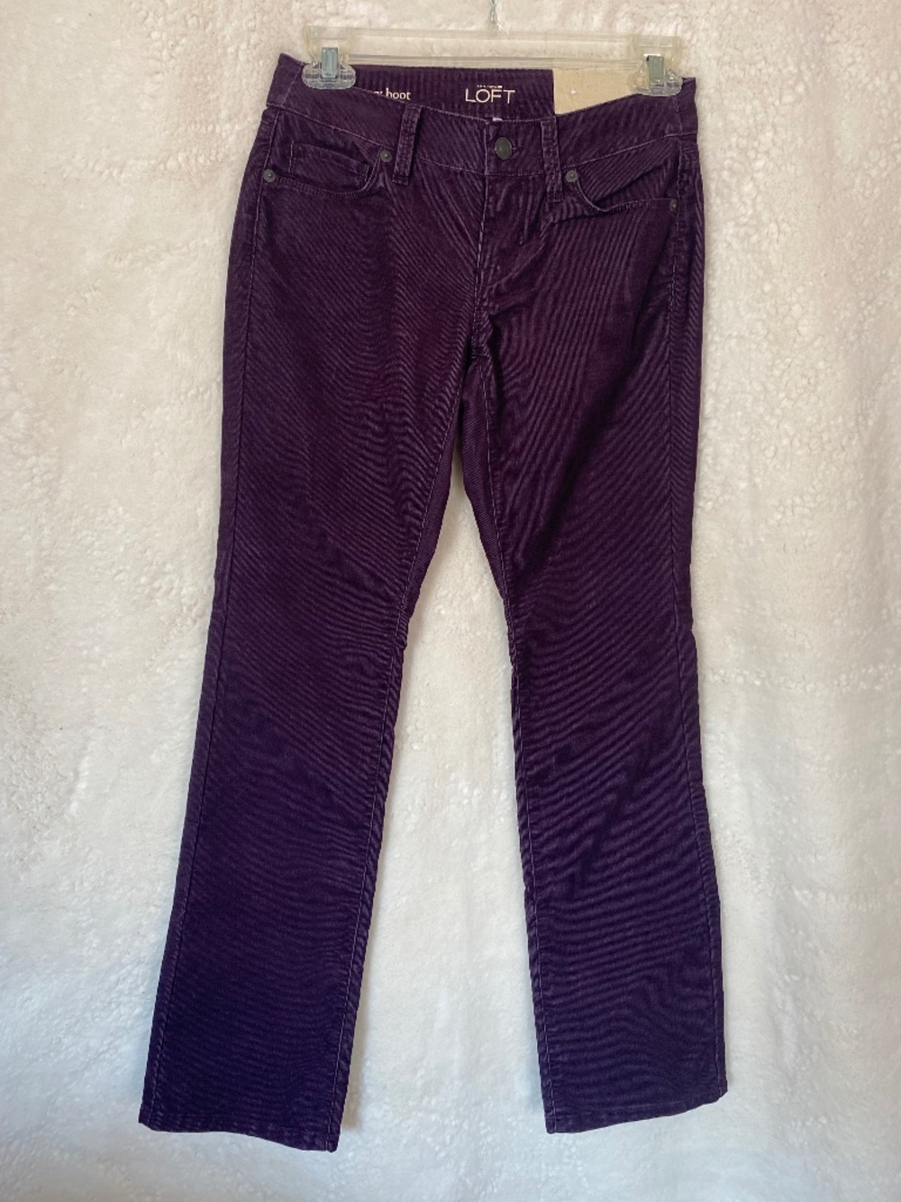 LOFT Curvy Boot Corduroy Pants - Purple, Size 00R